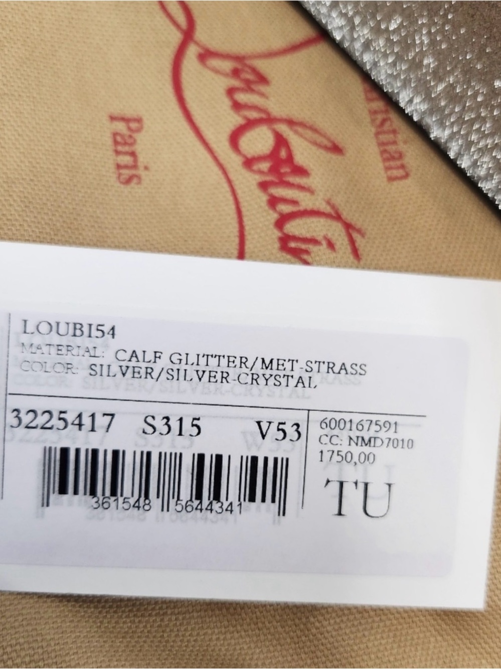 EUC Christian Louboutin Silver small Bag with Red Strap Retail $1750 - Picture 7 of 11